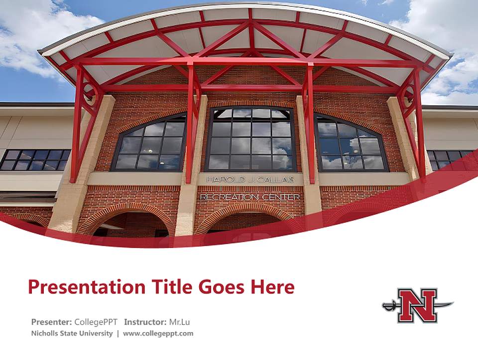 Nicholls State University Course/Courseware Creation PPT Template4:3 ratio PPT effect preview image5