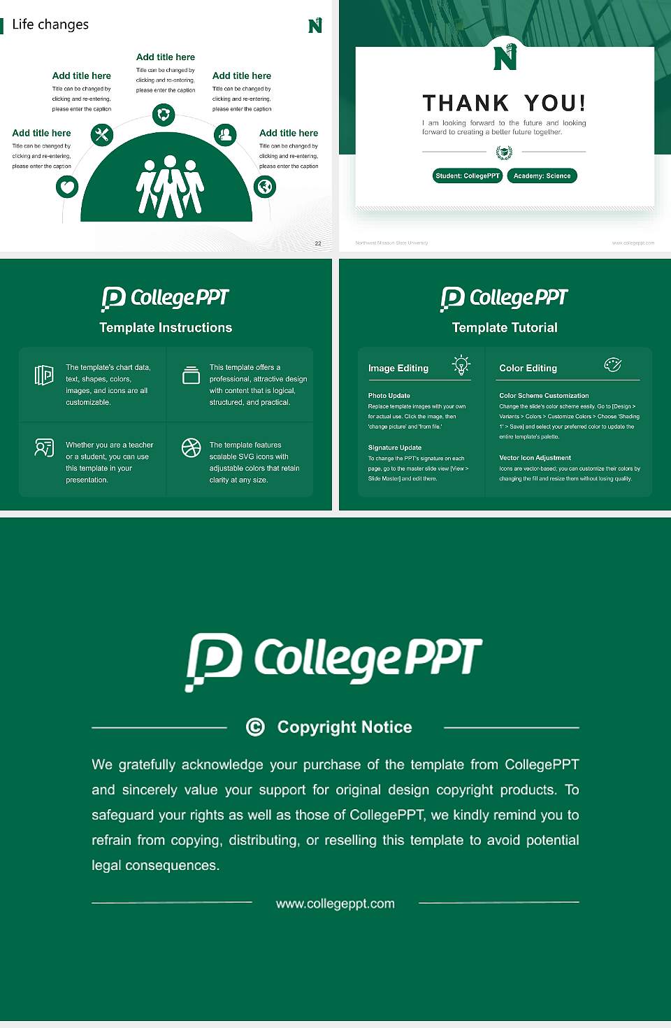 Northwest Missouri State University National Scholarship Defense PPT Template4:3 ratio PPT effect preview image4