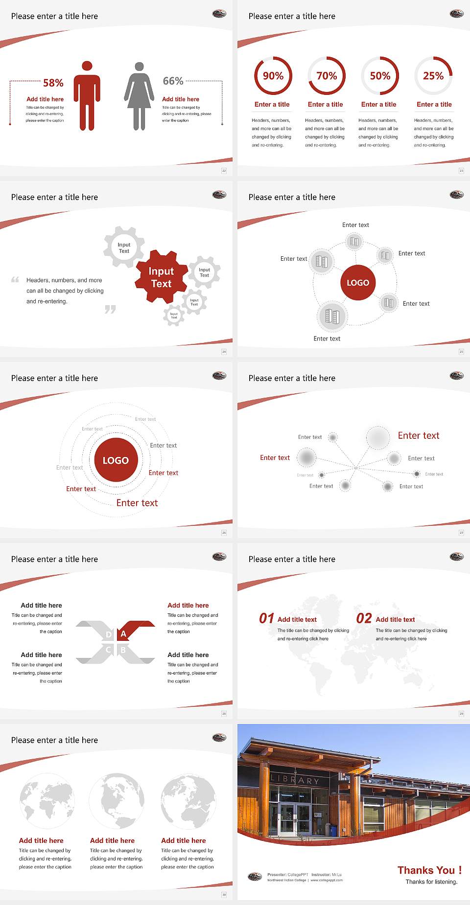 Northwest Indian College Course/Courseware Creation PPT Template4:3 ratio PPT effect preview image4