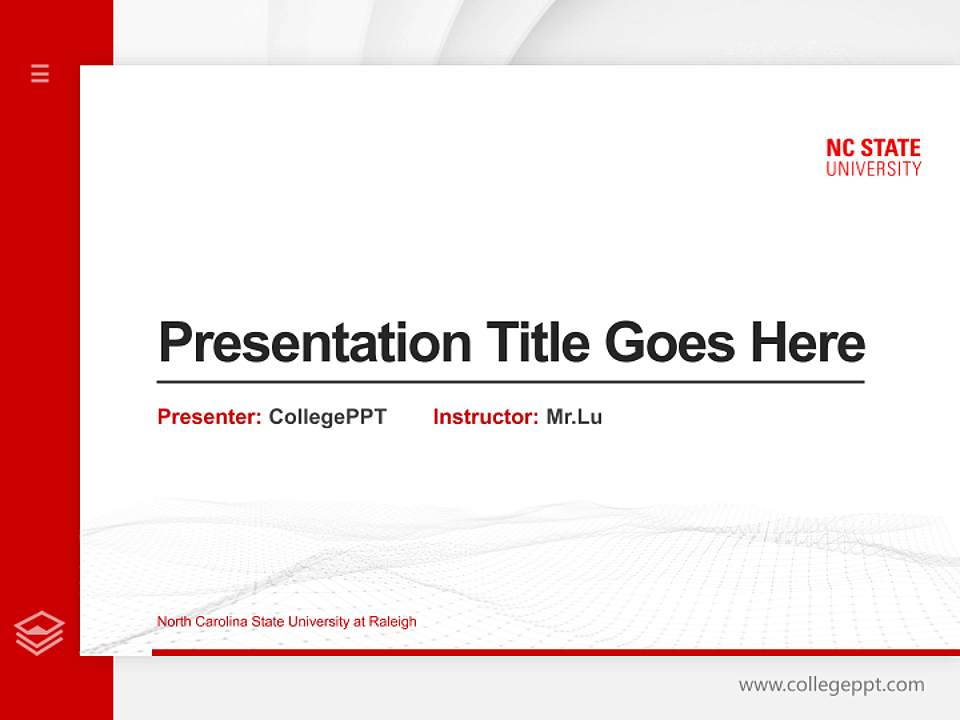 North Carolina State University at Raleigh Thesis Proposal/Graduation Defense PPT Template4:3 ratio PPT effect preview image5