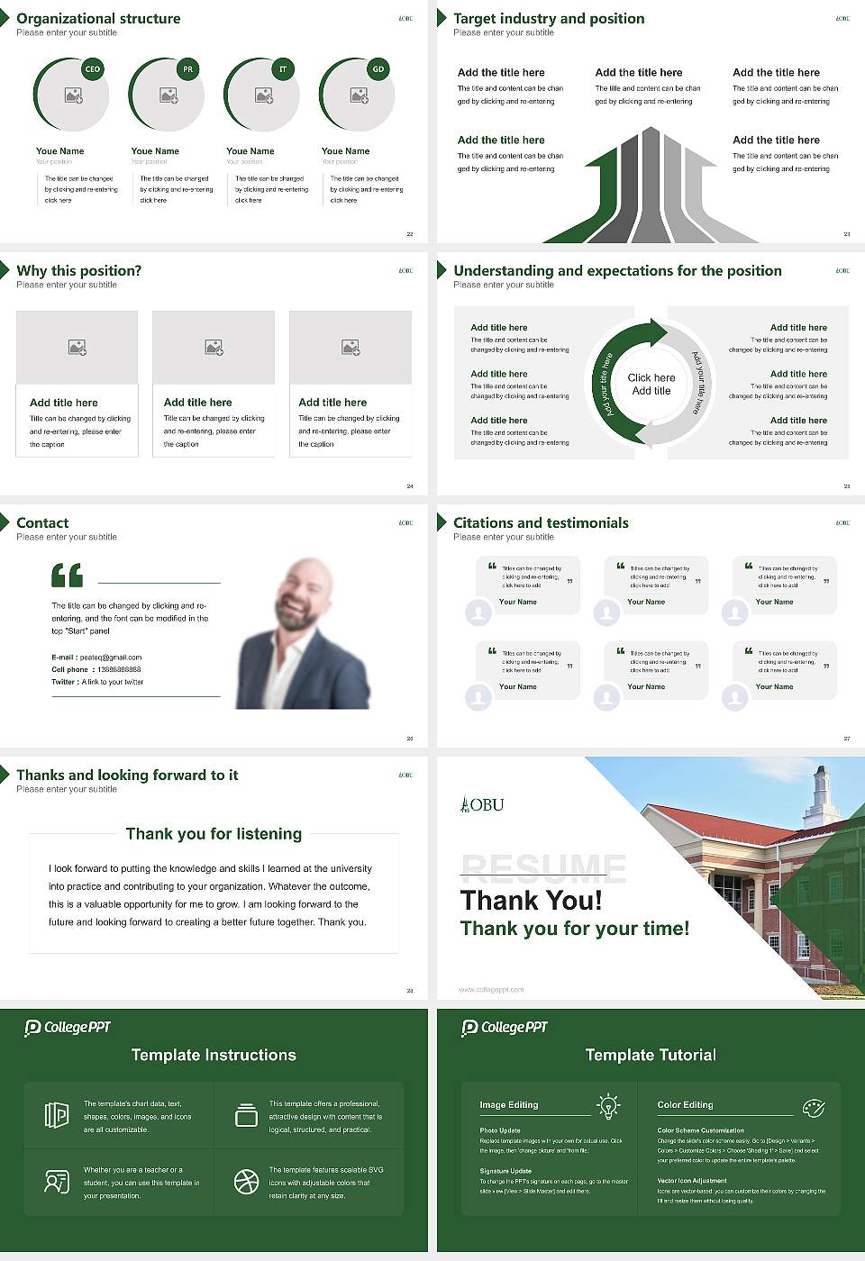 Oklahoma Baptist University Resume PPT Template16:9 ratio PPT effect preview image4