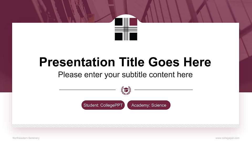 Northeastern Seminary National Scholarship Defense PPT Template16:9 ratio PPT effect preview image