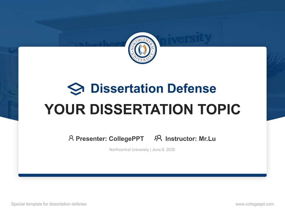 Northcentral University Graduation Thesis Defense PPT Template4:3 ratio PPT effect preview image7