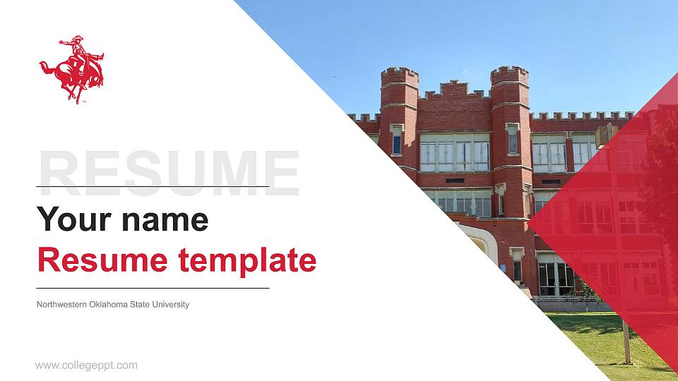 Northwestern Oklahoma State University Resume PPT Template16:9 ratio PPT effect preview image