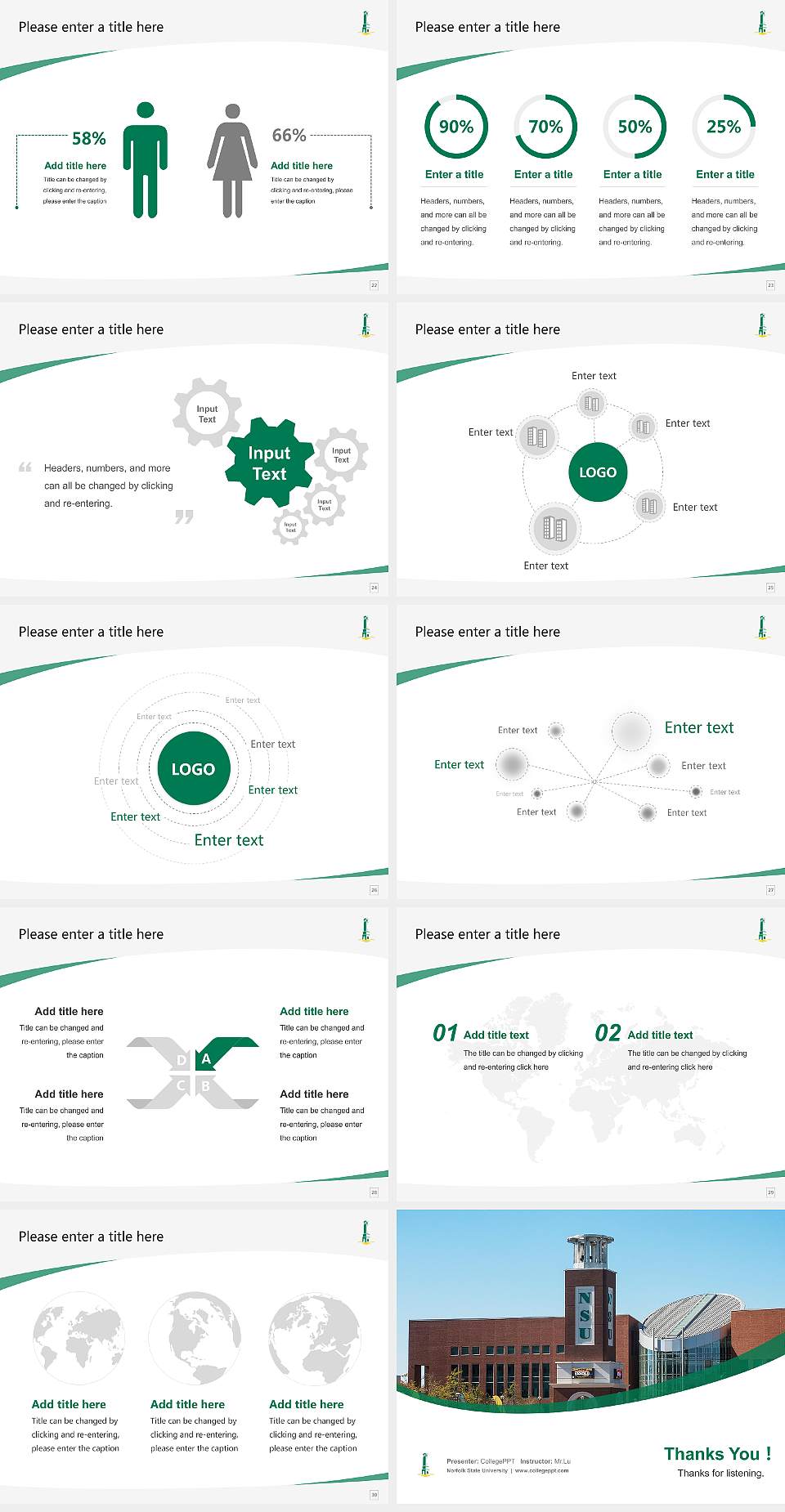 Norfolk State University Course/Courseware Creation PPT Template4:3 ratio PPT effect preview image4