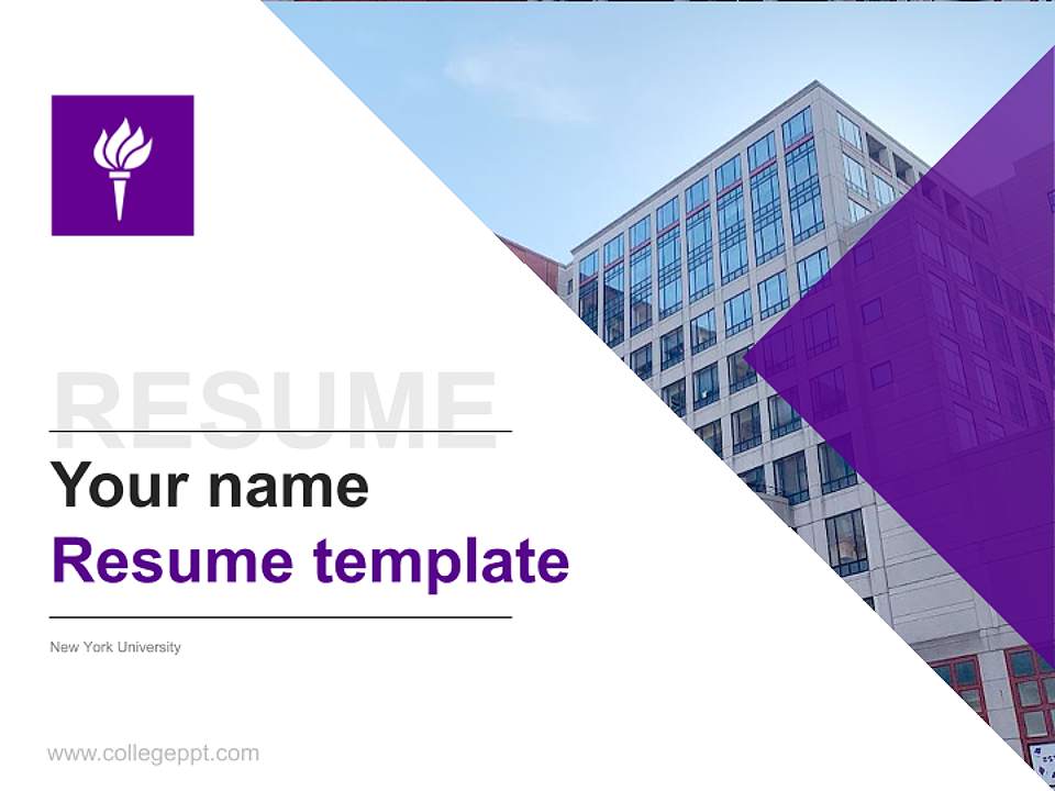 New York University Resume PPT Template4:3 ratio PPT effect preview image5