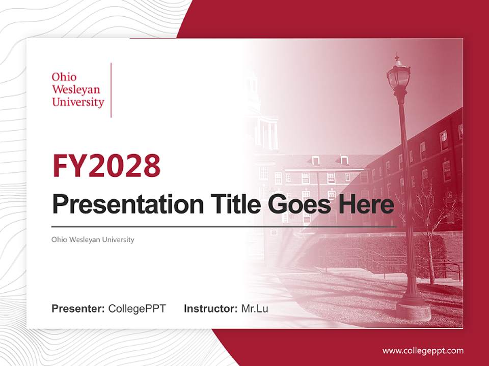 Ohio Wesleyan University Academic Presentation/Research Findings Report PPT Template4:3 ratio PPT effect preview image5