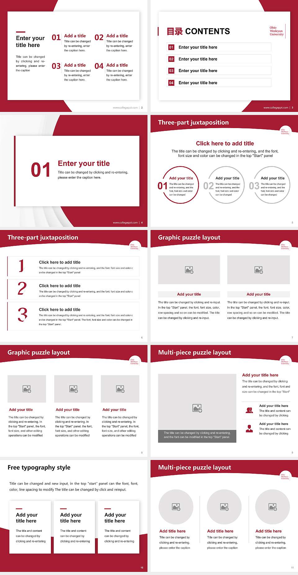 Ohio Wesleyan University Academic Presentation/Research Findings Report PPT Template4:3 ratio PPT effect preview image2