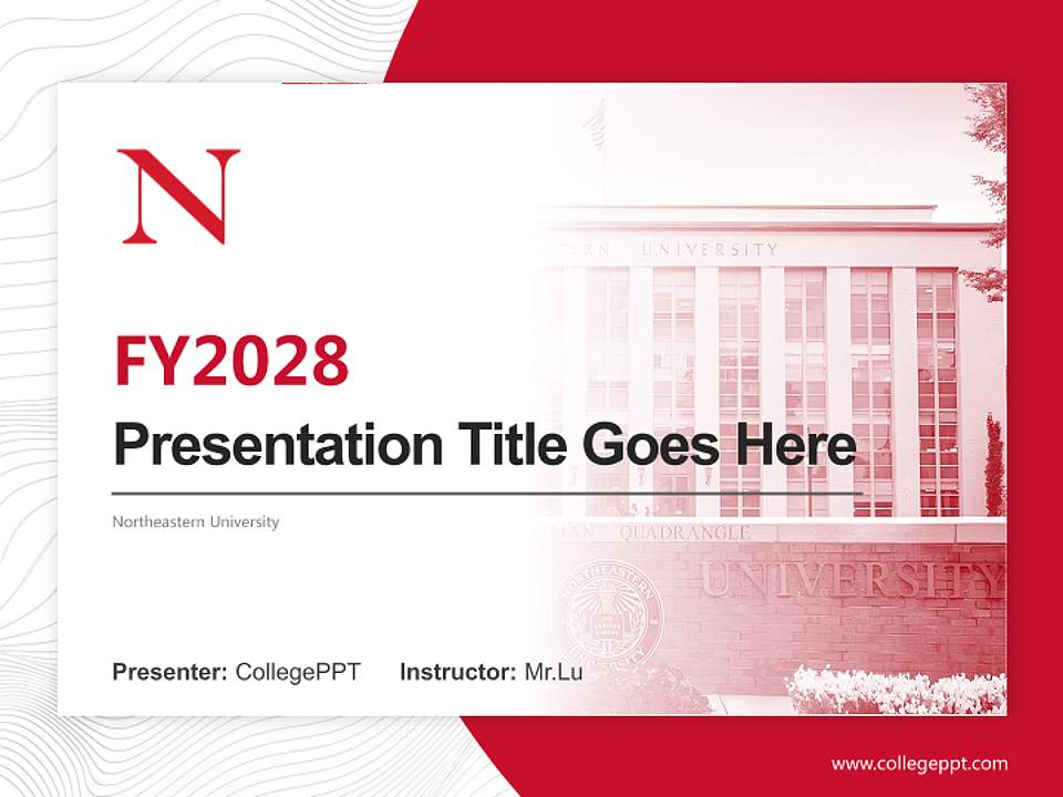 Northeastern University Academic Presentation/Research Findings Report PPT Template4:3 ratio PPT effect preview image5