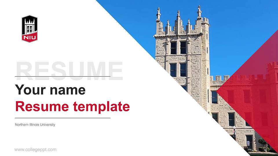 Northern Illinois University Resume PPT Template16:9 ratio PPT effect preview image