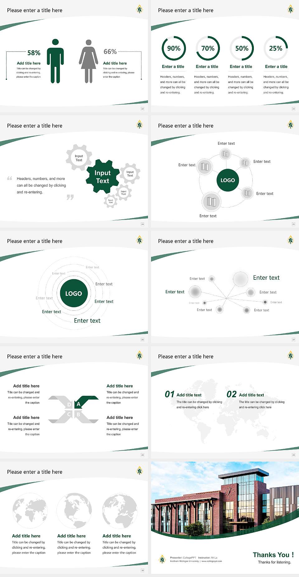 Northern Michigan University Course/Courseware Creation PPT Template4:3 ratio PPT effect preview image4