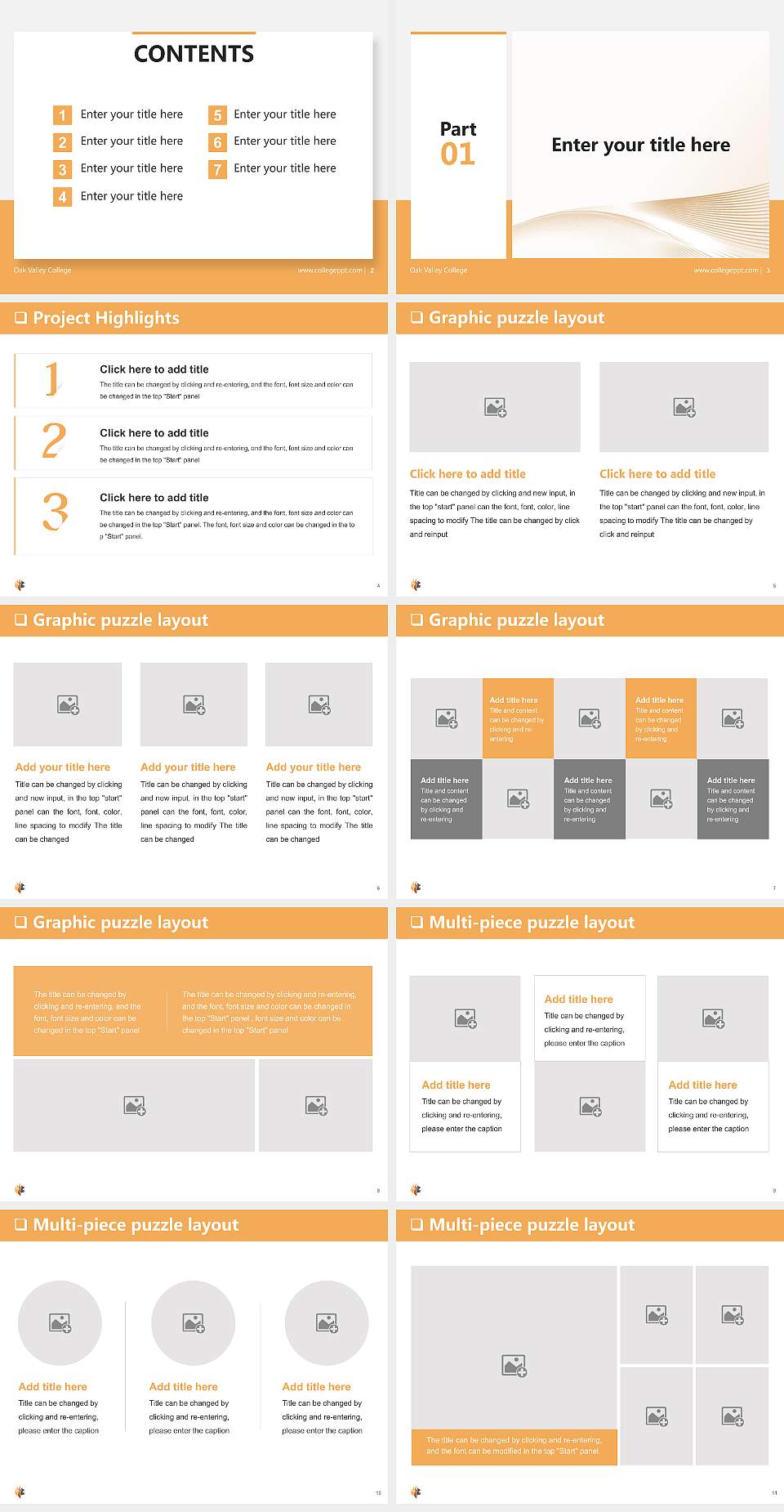 Oak Valley College General Purpose PPT Template4:3 ratio PPT effect preview image2