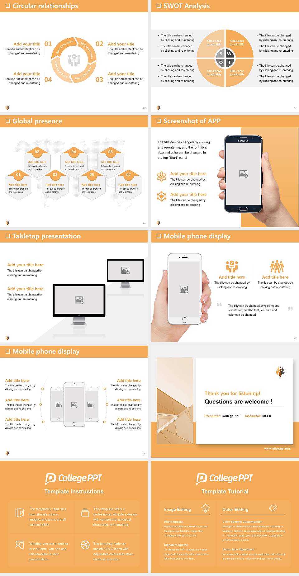 Oak Valley College General Purpose PPT Template4:3 ratio PPT effect preview image5
