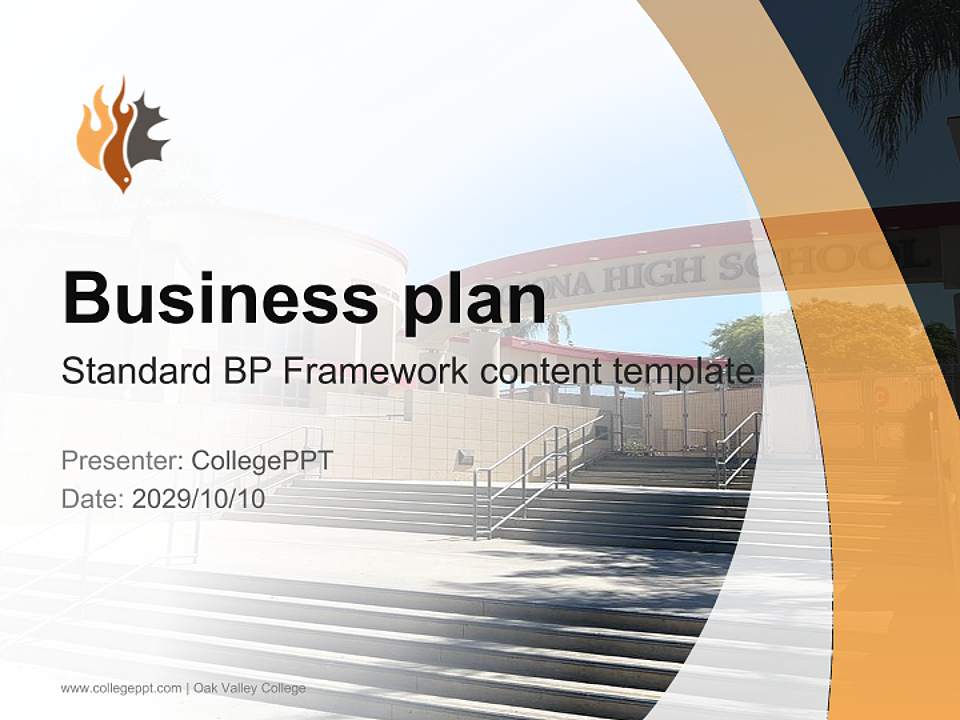 Oak Valley College Competition/Entrepreneurship Contest PPT Template4:3 ratio PPT effect preview image9