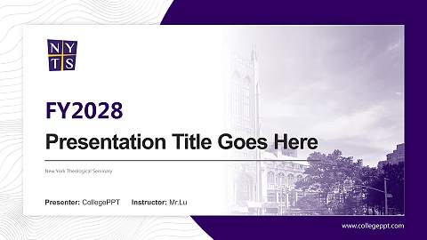 New York Theological Seminary Academic Presentation/Research Findings Report PPT Template
