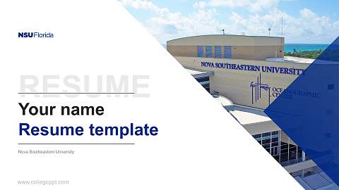 Nova Southeastern University Resume PPT Template