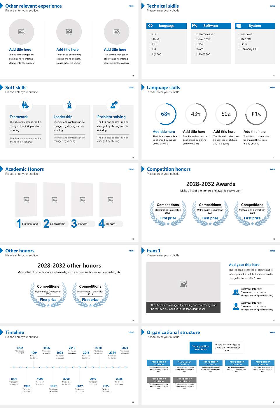 Nossi College of Art Resume PPT Template16:9 ratio PPT effect preview image3