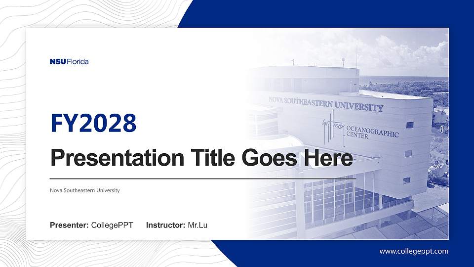 Nova Southeastern University Academic Presentation/Research Findings Report PPT Template16:9 ratio PPT effect preview image