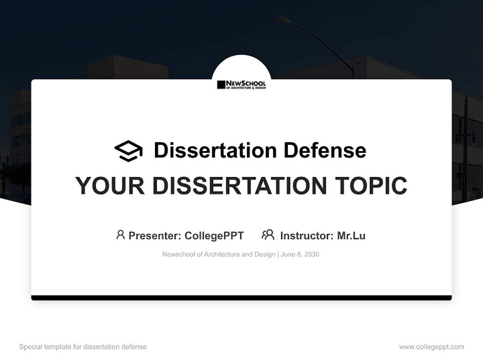Newschool of Architecture and Design Graduation Thesis Defense PPT Template4:3 ratio PPT effect preview image7