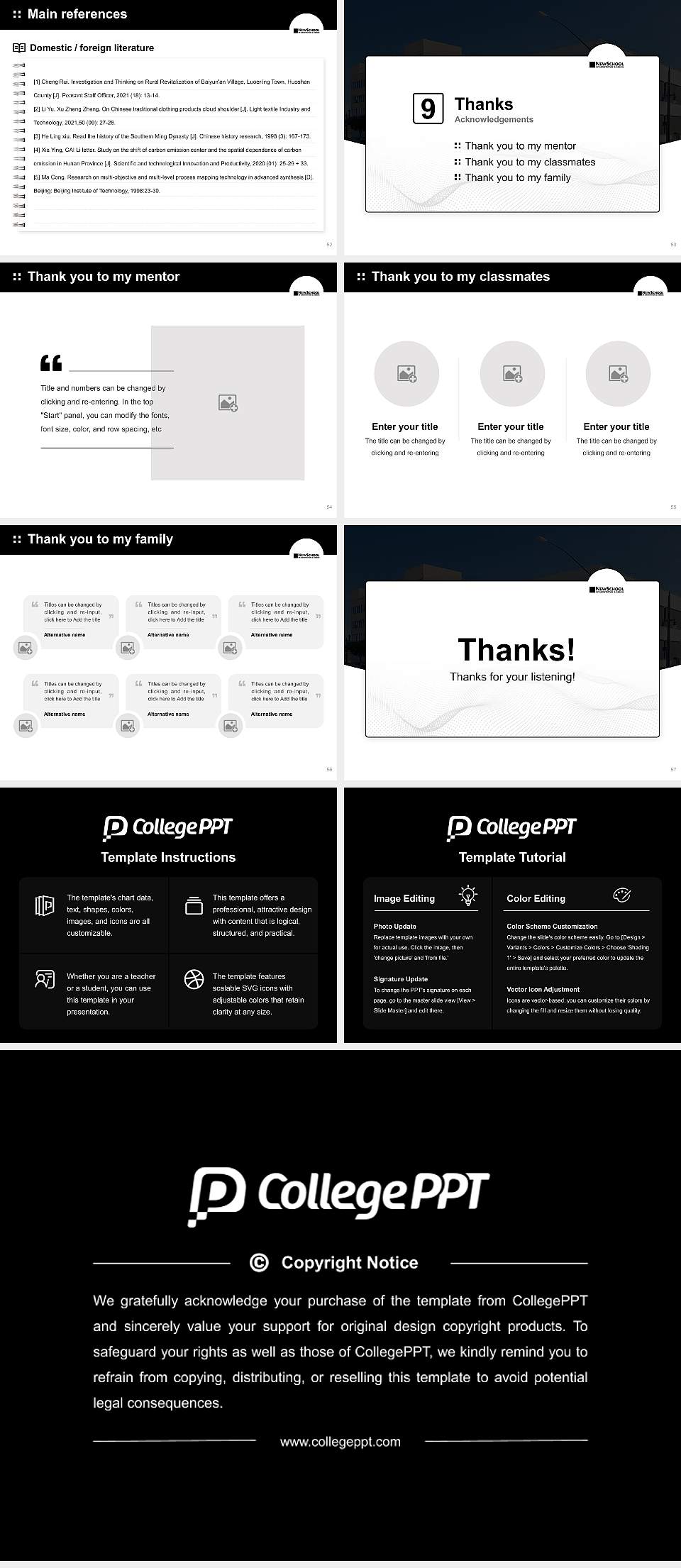 Newschool of Architecture and Design Graduation Thesis Defense PPT Template4:3 ratio PPT effect preview image7