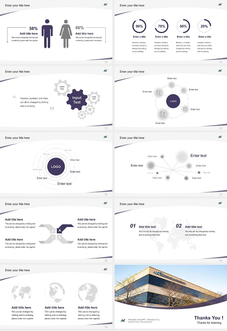 Northern Seminary Course/Courseware Creation PPT Template16:9 ratio PPT effect preview image4
