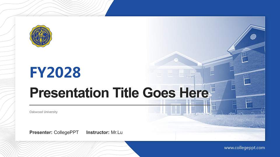 Oakwood University Academic Presentation/Research Findings Report PPT Template16:9 ratio PPT effect preview image