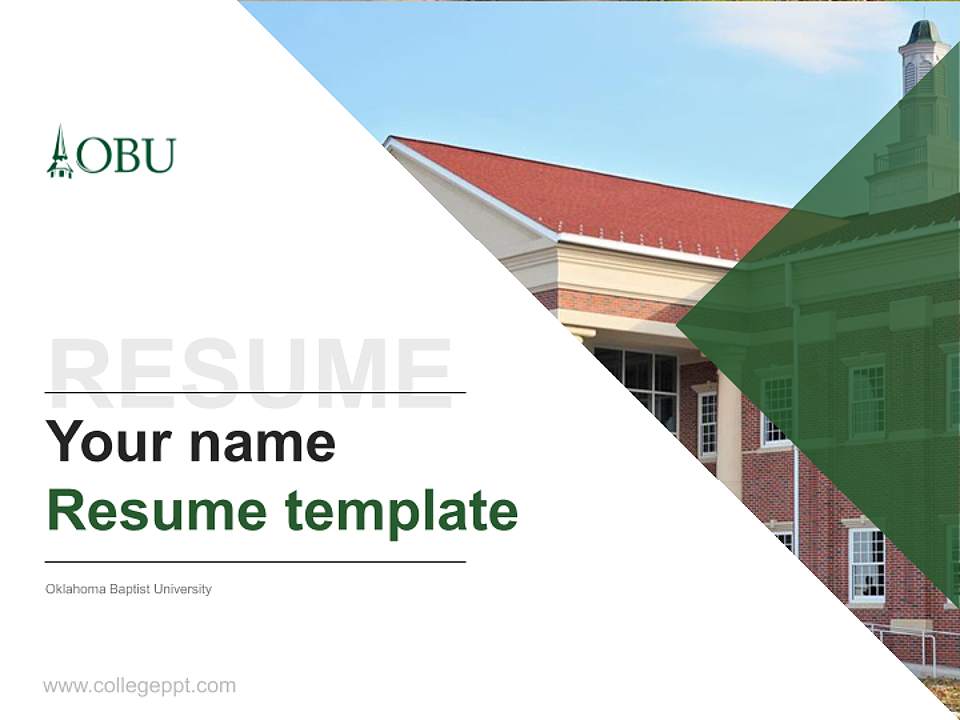 Oklahoma Baptist University Resume PPT Template4:3 ratio PPT effect preview image5