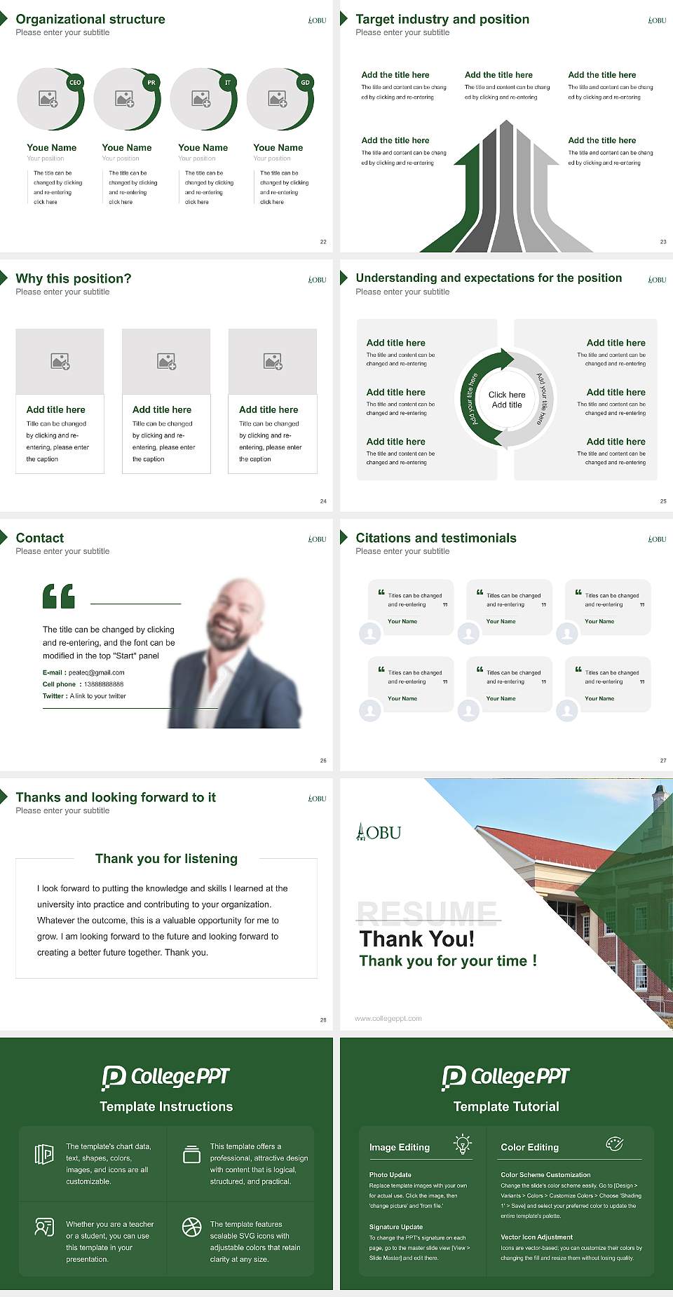 Oklahoma Baptist University Resume PPT Template4:3 ratio PPT effect preview image4