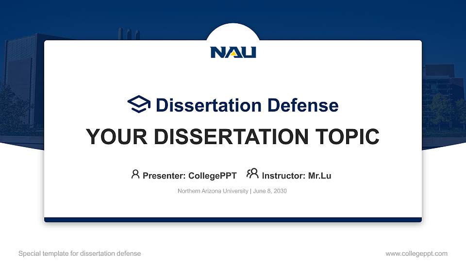 Northern Arizona University Graduation Thesis Defense PPT Template16:9 ratio PPT effect preview image1