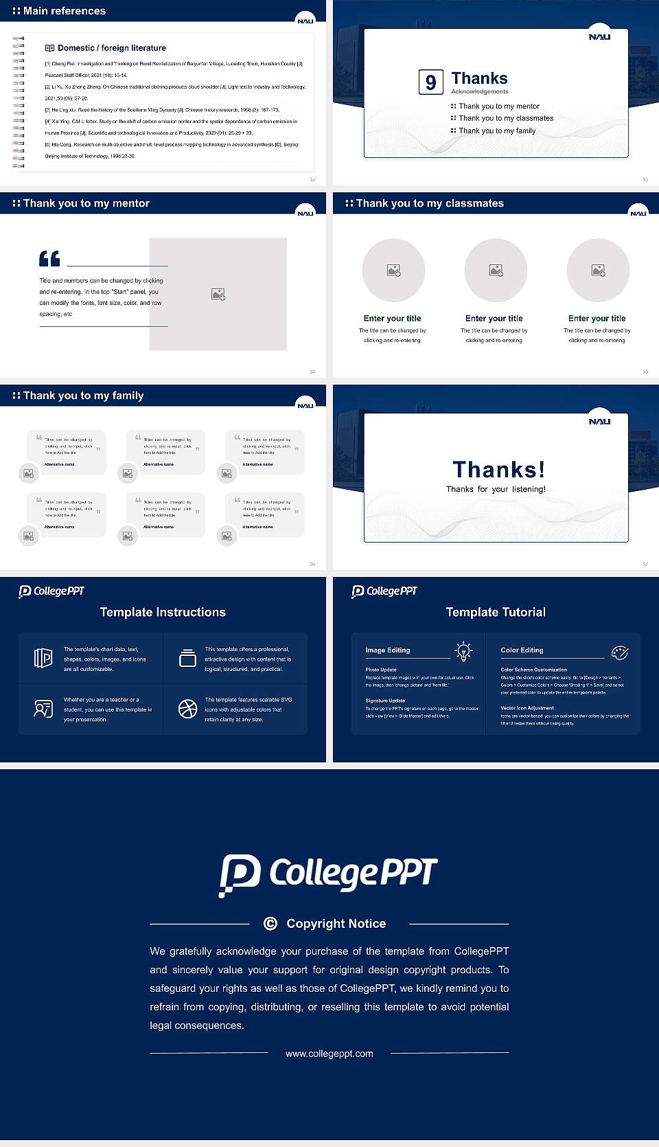 Northern Arizona University Graduation Thesis Defense PPT Template16:9 ratio PPT effect preview image7