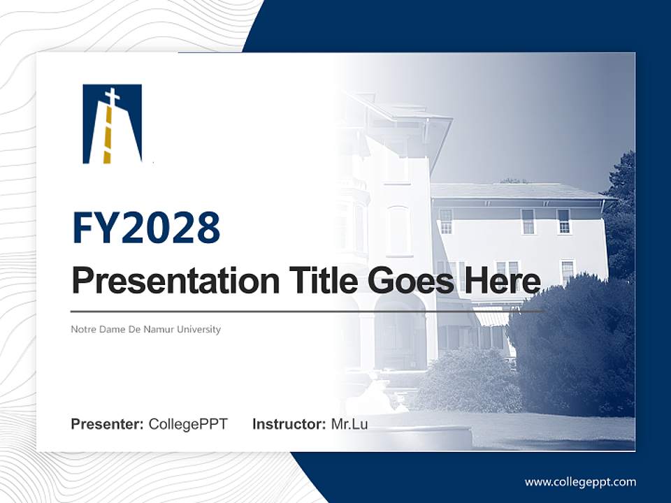 Notre Dame De Namur University Academic Presentation/Research Findings Report PPT Template4:3 ratio PPT effect preview image5