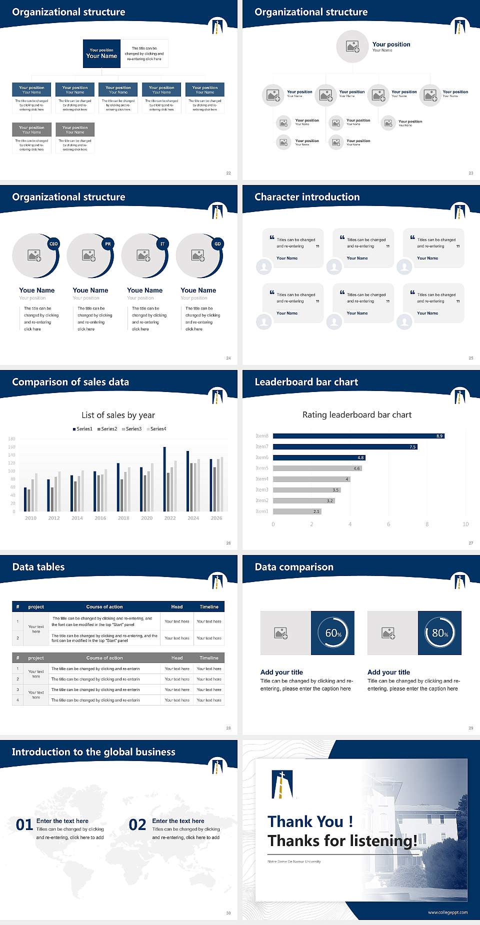Notre Dame De Namur University Academic Presentation/Research Findings Report PPT Template4:3 ratio PPT effect preview image4