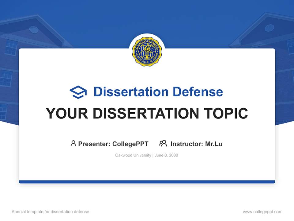 Oakwood University Graduation Thesis Defense PPT Template4:3 ratio PPT effect preview image7
