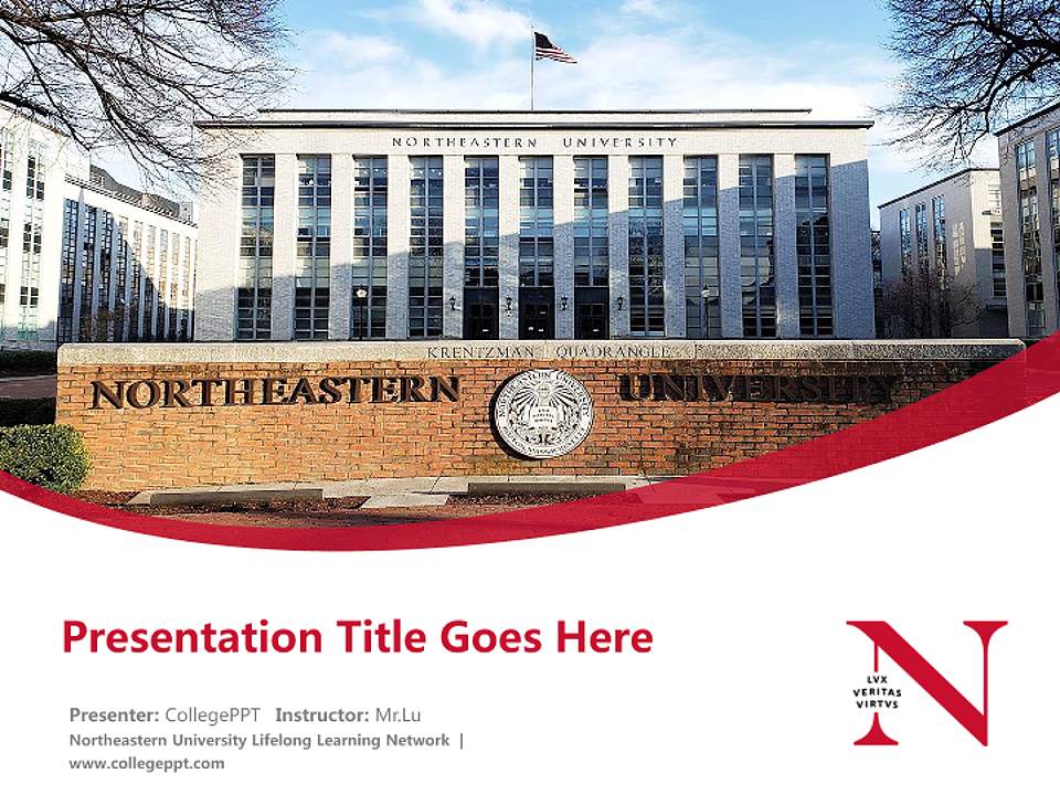 Northeastern University Lifelong Learning Network Course/Courseware Creation PPT Template4:3 ratio PPT effect preview image5