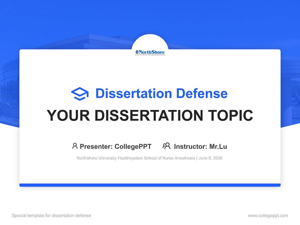 Northshore University Healthsystem School of Nurse Anesthesia Graduation Thesis Defense PPT Template4:3 ratio PPT effect preview image7