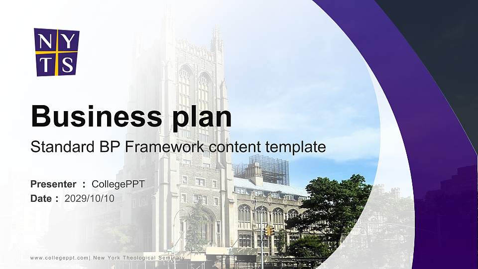 New York Theological Seminary Competition/Entrepreneurship Contest PPT Template16:9 ratio PPT effect preview image