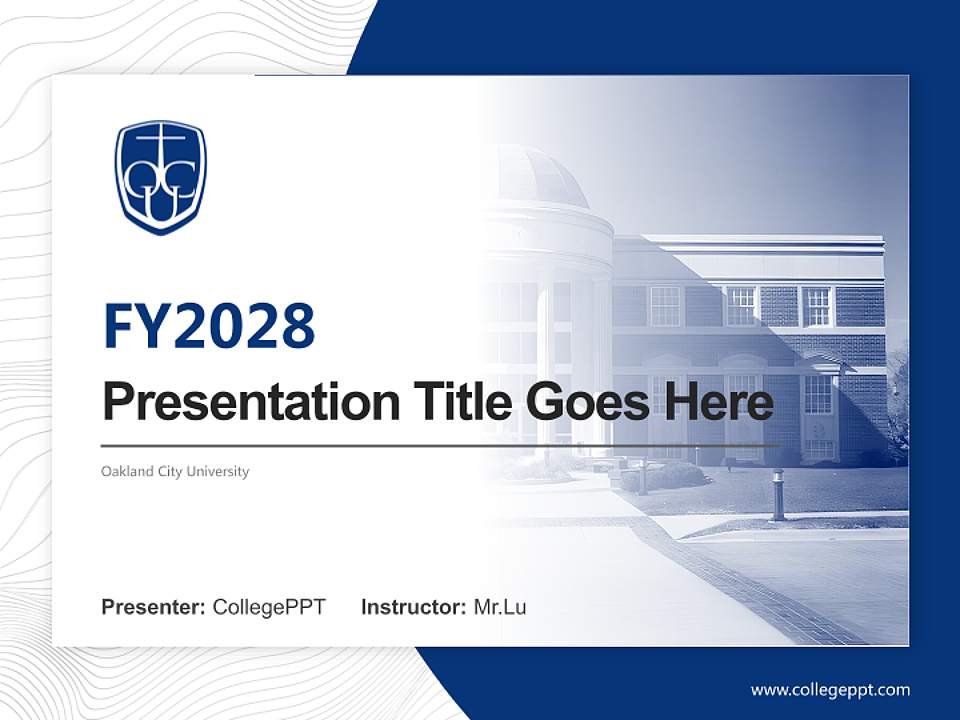 Oakland City University Academic Presentation/Research Findings Report PPT Template4:3 ratio PPT effect preview image5