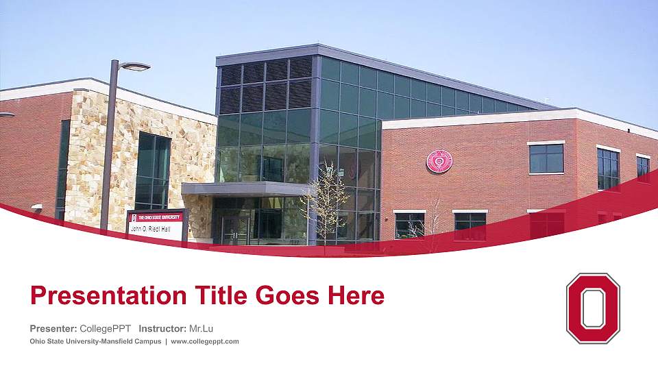 Ohio State University-Mansfield Campus Course/Courseware Creation PPT Template16:9 ratio PPT effect preview image