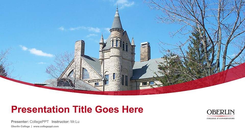 Oberlin College Course/Courseware Creation PPT Template16:9 ratio PPT effect preview image