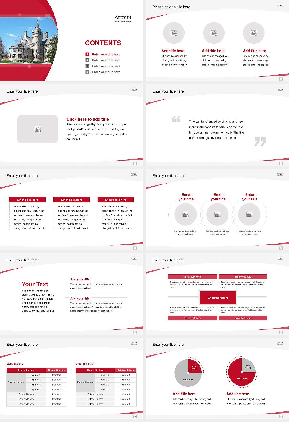 Oberlin College Course/Courseware Creation PPT Template16:9 ratio PPT effect preview image2