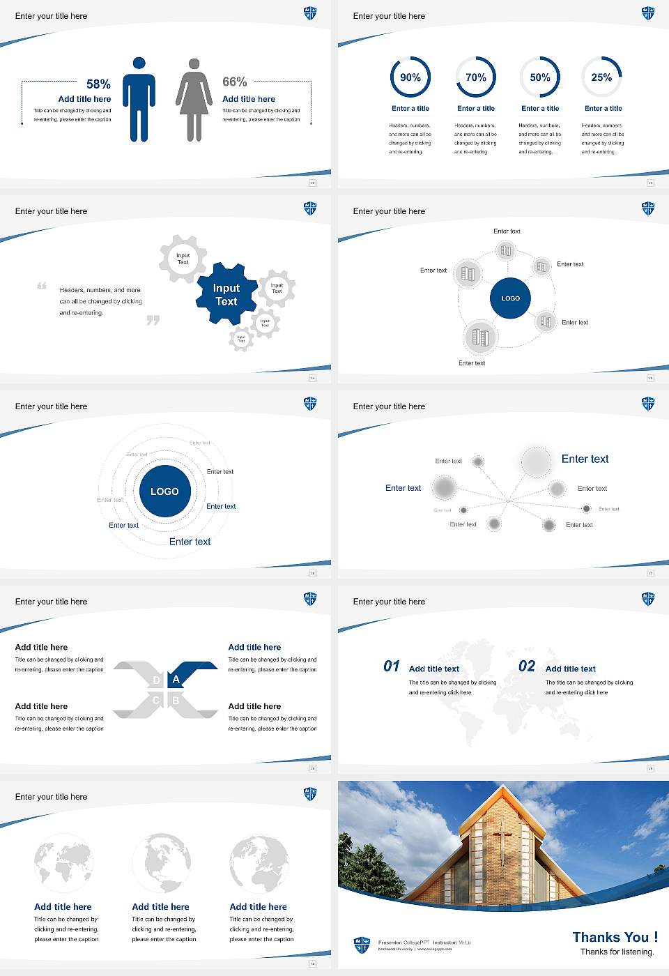 Northwest University Course/Courseware Creation PPT Template16:9 ratio PPT effect preview image4