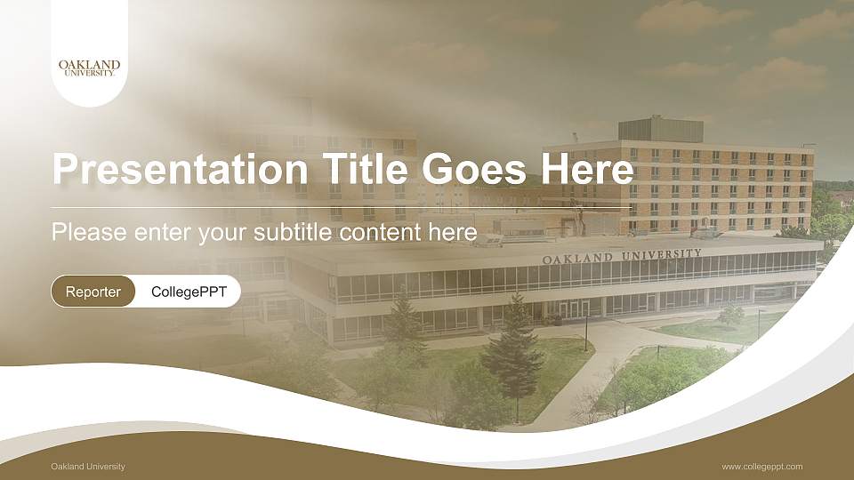 Oakland University Lecture Sharing and Networking Event PPT Template16:9 ratio PPT effect preview image