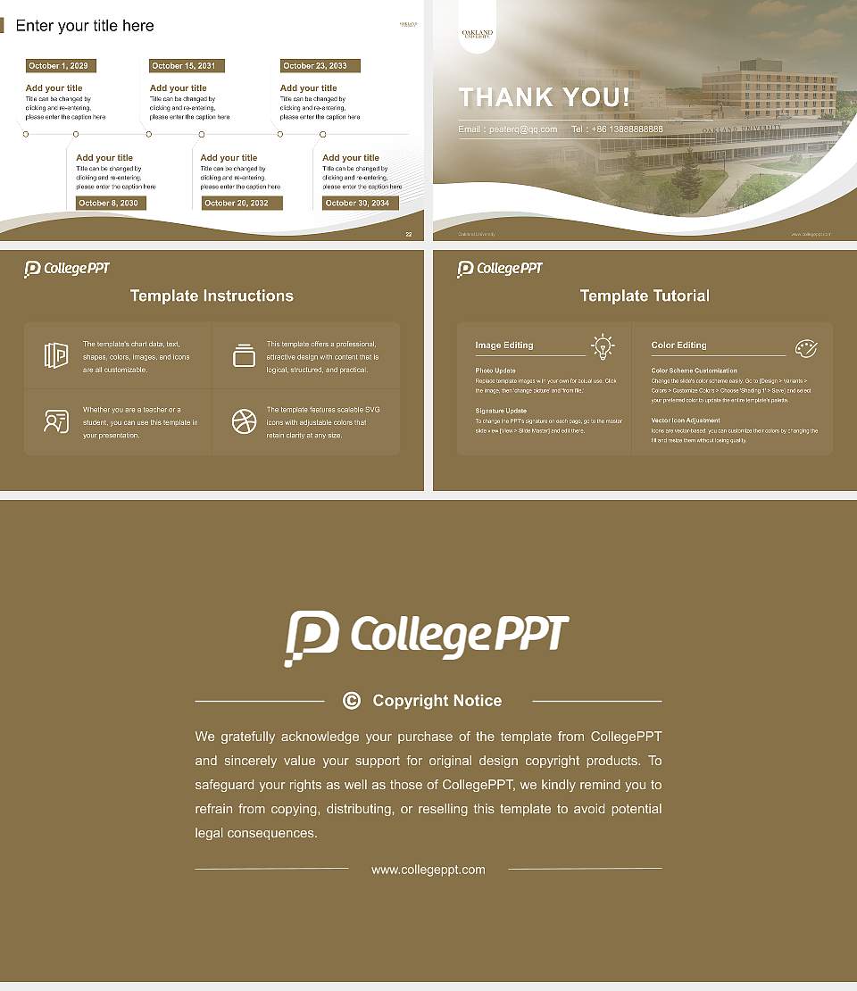 Oakland University Lecture Sharing and Networking Event PPT Template16:9 ratio PPT effect preview image4
