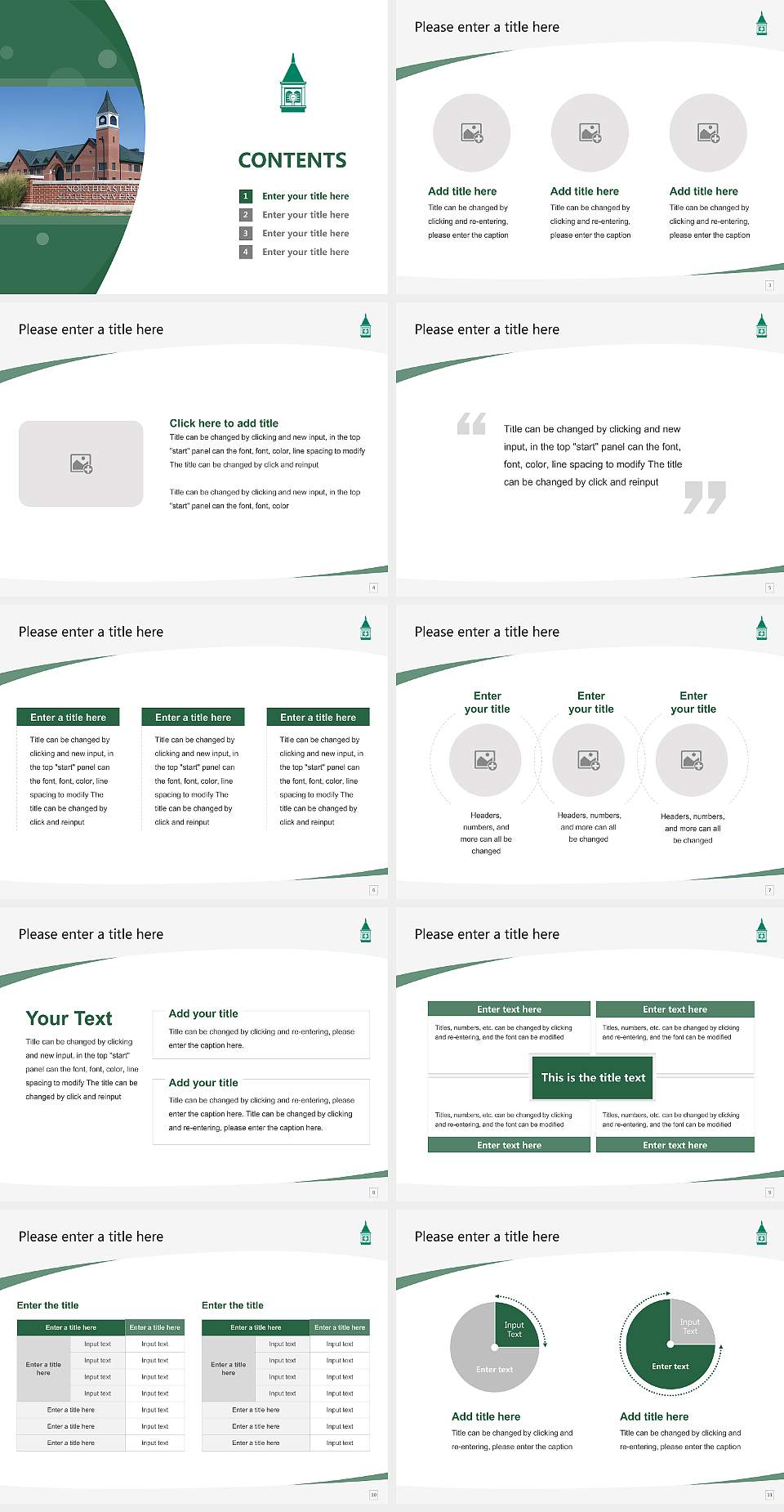 Northeastern State University Course/Courseware Creation PPT Template4:3 ratio PPT effect preview image2