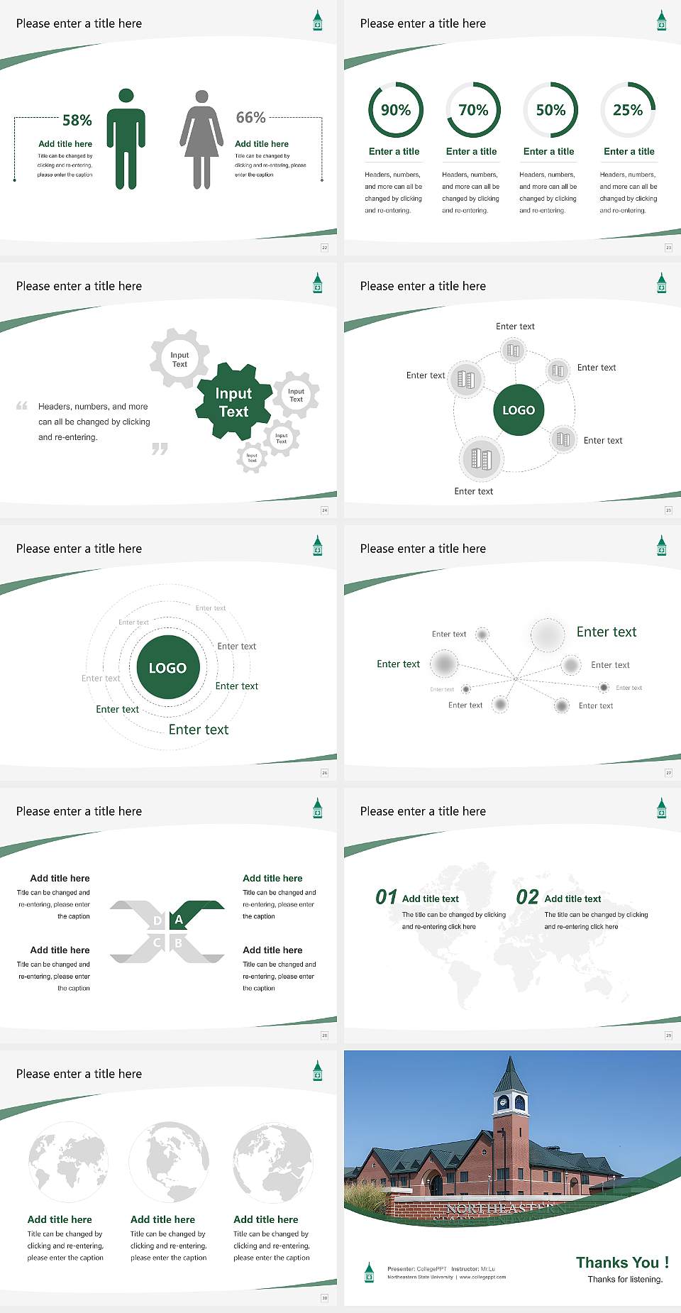 Northeastern State University Course/Courseware Creation PPT Template4:3 ratio PPT effect preview image4