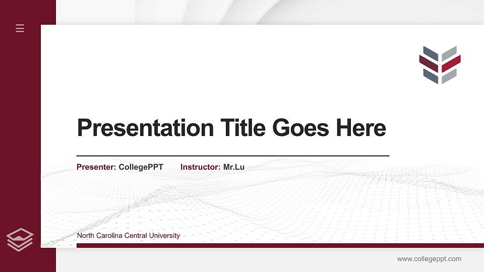 North Carolina Central University Thesis Proposal/Graduation Defense PPT Template16:9 ratio PPT effect preview image