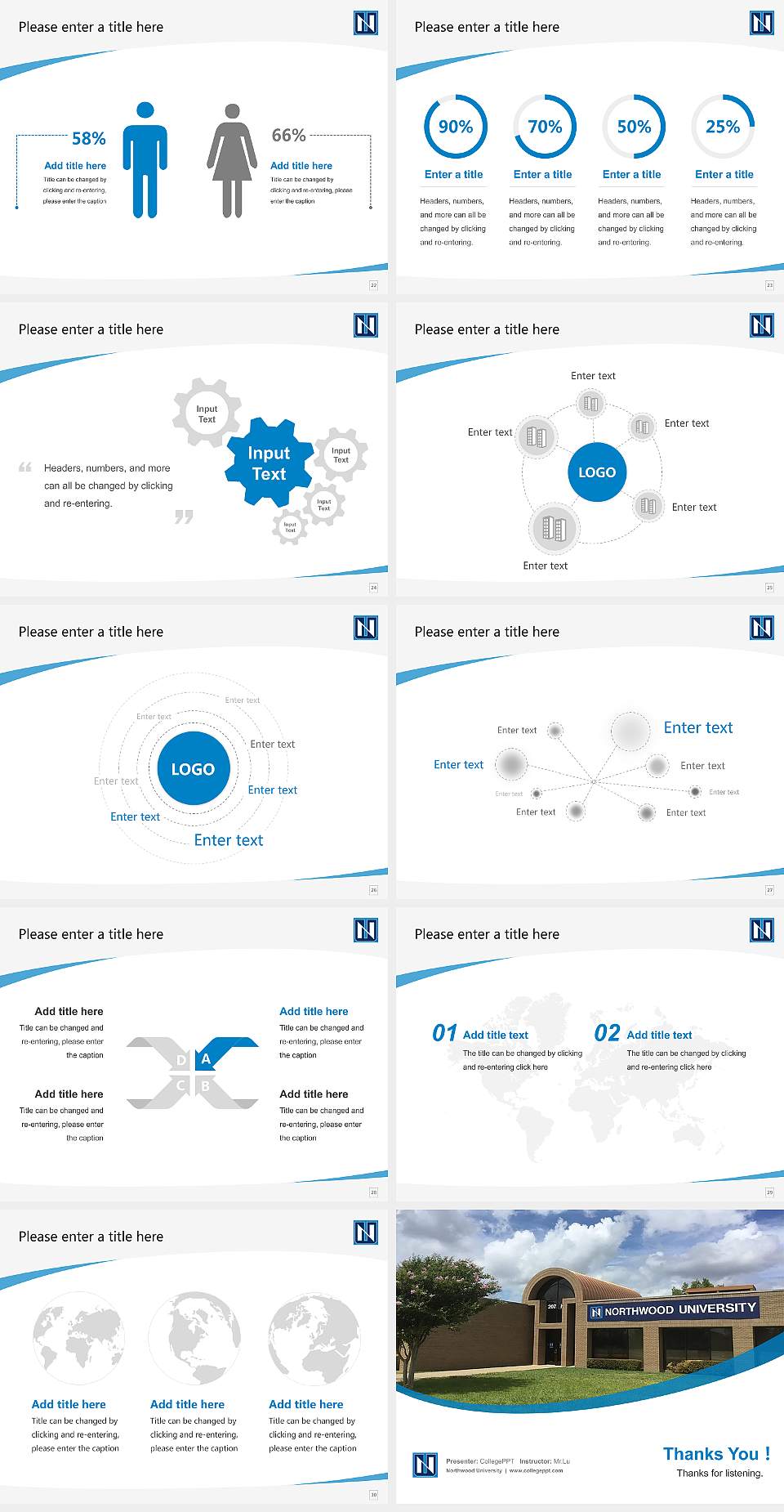 Northwood University Course/Courseware Creation PPT Template4:3 ratio PPT effect preview image4