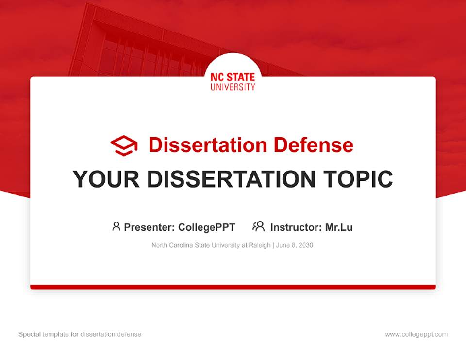North Carolina State University at Raleigh Graduation Thesis Defense PPT Template4:3 ratio PPT effect preview image7