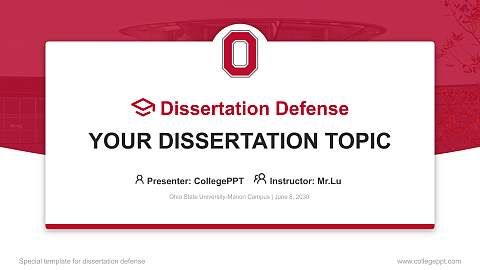 Ohio State University-Marion Campus Graduation Thesis Defense PPT Template