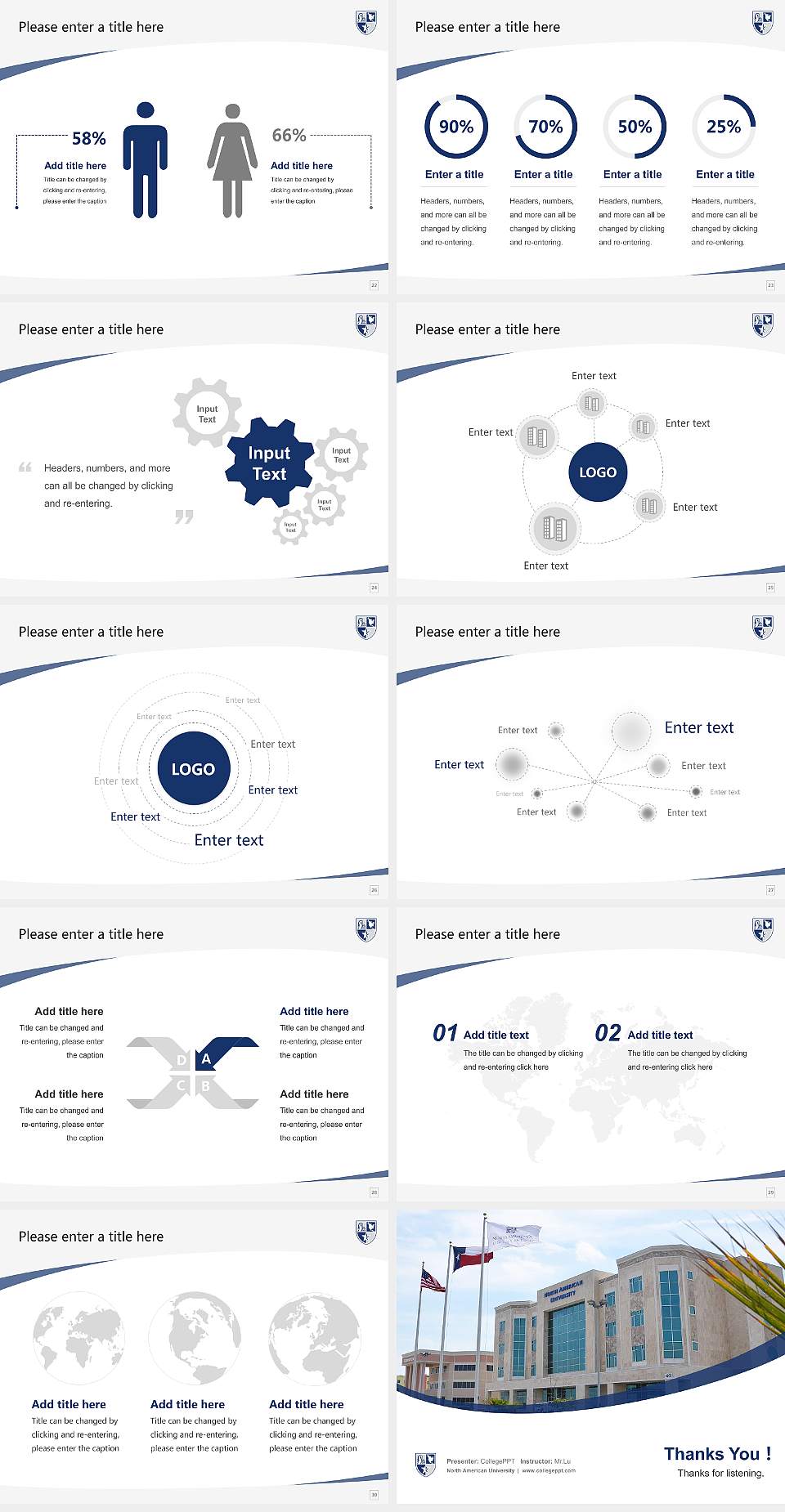 North American University Course/Courseware Creation PPT Template4:3 ratio PPT effect preview image4